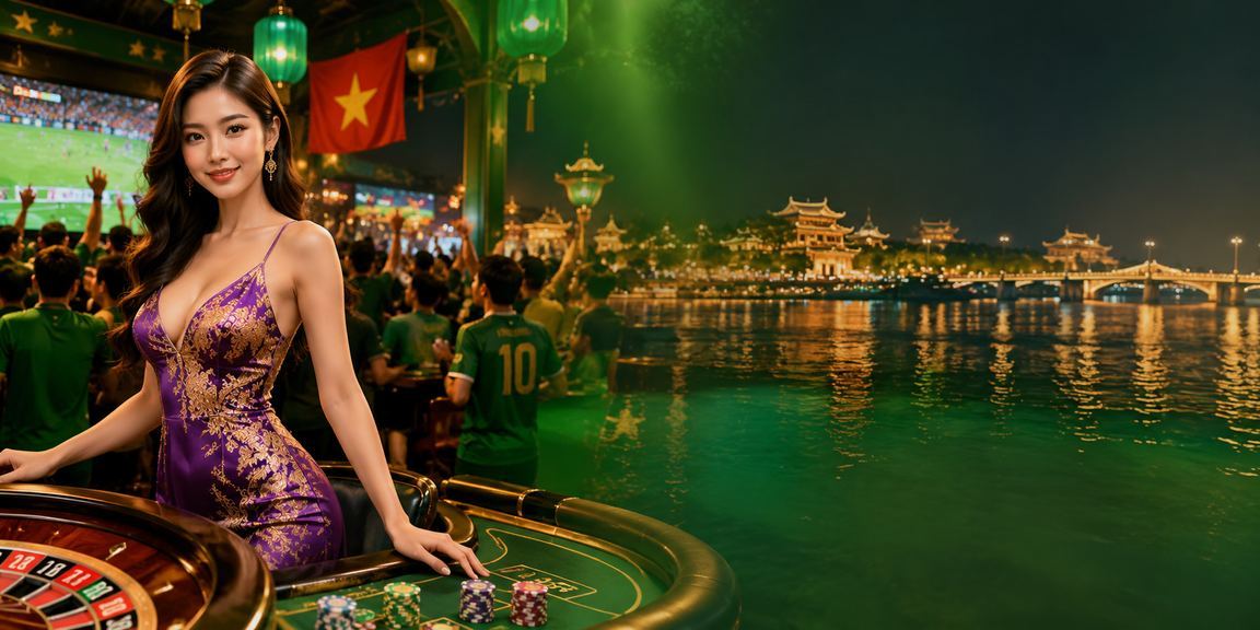 Không khí lễ hội roulette tại Huế với bàn chơi được trang trí rực rỡ và người tham dự