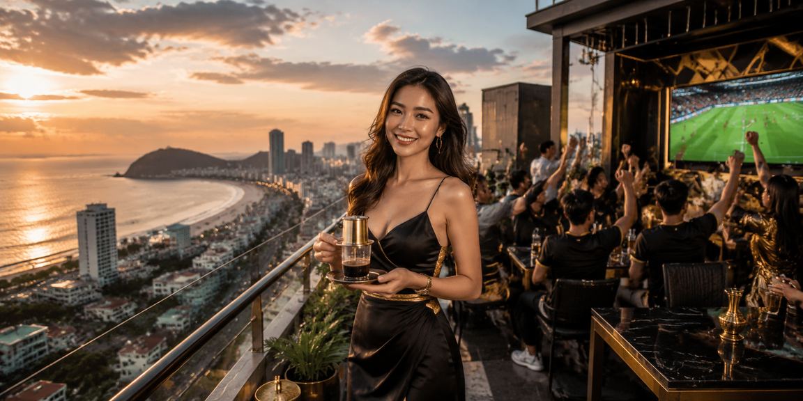 Người chơi xổ số và cá cược tại Vũng Tàu kiểm tra kết quả trên thiết bị di động bên ly cà phê
